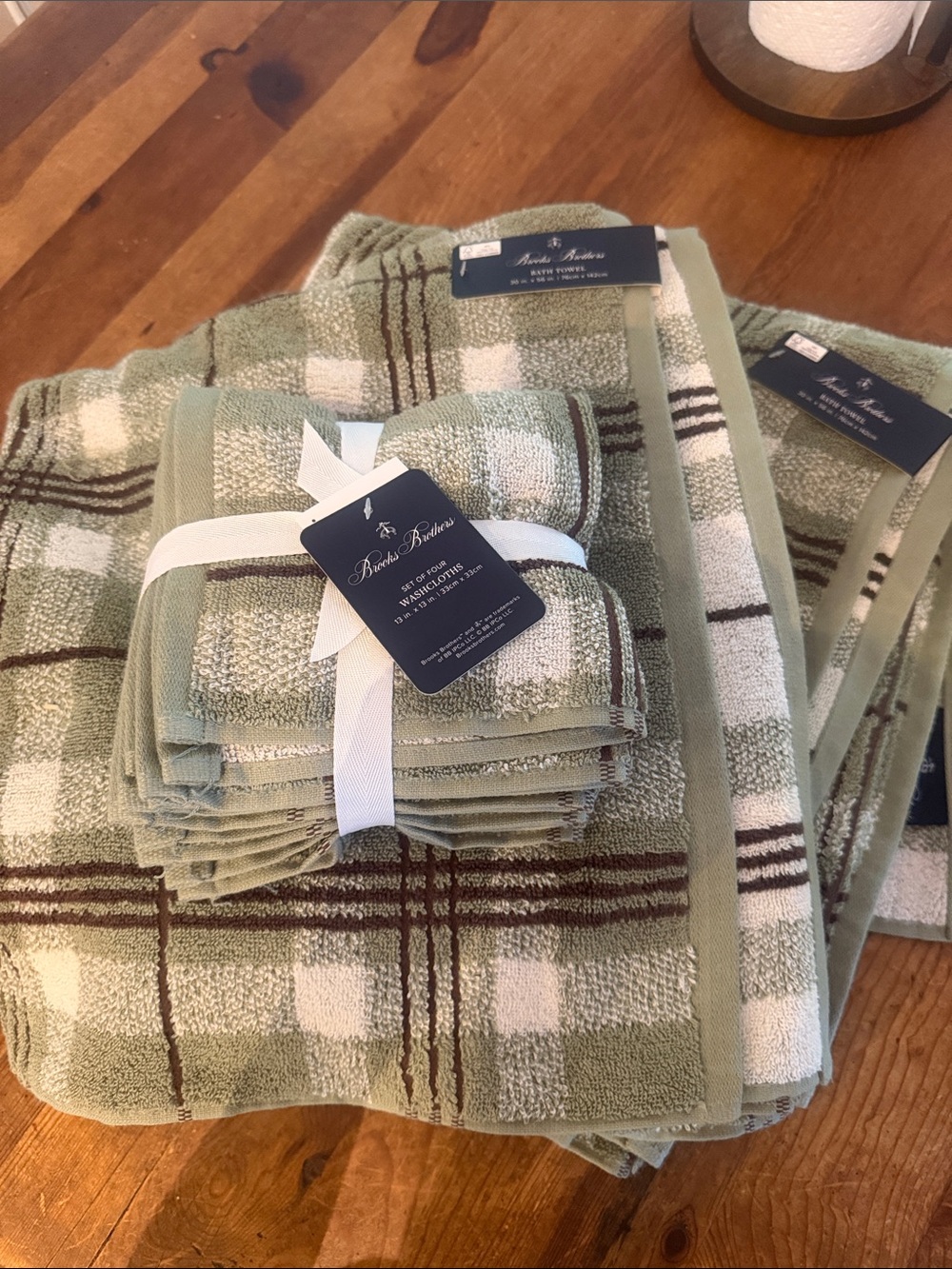 Brooks Brothers Bath washcloth towel brand new 2 bath towels 4 washcloths